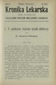 Kronika Lekarska : pismo poświęcone przeglądowi postępów umiejętności lekarskich 1907 R. 28 z. 17