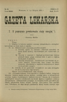 Gazeta Lekarska : pismo tygodniowe poświęcone wszystkim gałęziom umiejętności lekarskich 1908 Ser. II R. 43 T. 28 nr 31