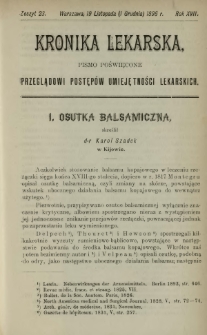 Kronika Lekarska : pismo poświęcone przeglądowi postępów umiejętności lekarskich 1896 R. 17 z. 23