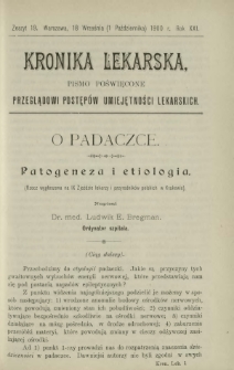 Kronika Lekarska : pismo poświęcone przeglądowi postępów umiejętności lekarskich 1900 R. 21 z. 19