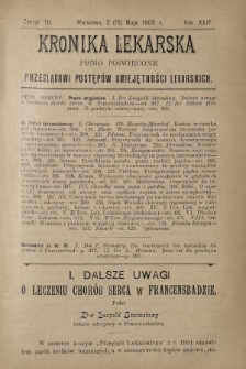 Kronika Lekarska : pismo poświęcone przeglądowi postępów umiejętności lekarskich 1903 R. 24 z. 10
