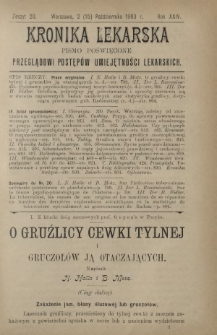 Kronika Lekarska : pismo poświęcone przeglądowi postępów umiejętności lekarskich 1903 R. 24 z. 20