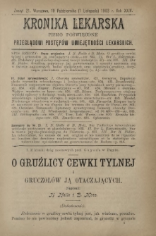 Kronika Lekarska : pismo poświęcone przeglądowi postępów umiejętności lekarskich 1903 R. 24 z. 21