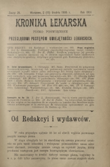 Kronika Lekarska : pismo poświęcone przeglądowi postępów umiejętności lekarskich 1903 R. 24 z. 24