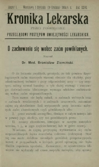 Kronika Lekarska : pismo poświęcone przeglądowi postępów umiejętności lekarskich 1905 R. 26 z. 1