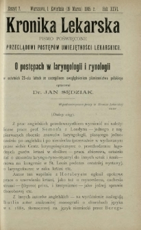 Kronika Lekarska : pismo poświęcone przeglądowi postępów umiejętności lekarskich 1905 R. 26 z. 7