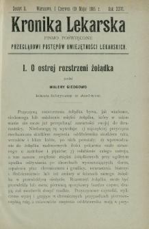 Kronika Lekarska : pismo poświęcone przeglądowi postępów umiejętności lekarskich 1905 R. 26 z. 11