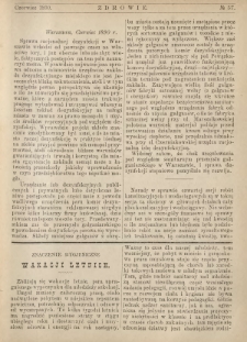 Zdrowie : miesięcznik poświęcony hygienie publicznej i prywatnej 1890 T. 6 nr 57