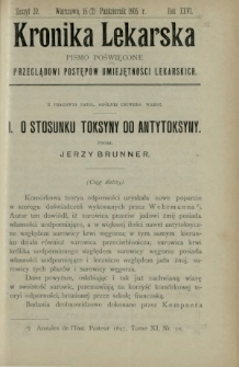 Kronika Lekarska : pismo poświęcone przeglądowi postępów umiejętności lekarskich 1905 R. 26 z. 20