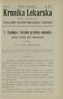 Kronika Lekarska : pismo poświęcone przeglądowi postępów umiejętności lekarskich 1905 R. 26 z. 23