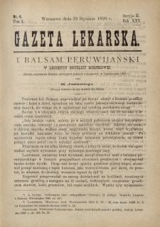 Gazeta Lekarska : pismo tygodniowe poświęcone wszystkim gałęziom umiejętności lekarskich 1890 Ser. II R. 25 T. 10 nr 4