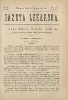 Gazeta Lekarska : pismo tygodniowe poświęcone wszystkim gałęziom umiejętności lekarskich 1890 Ser. II R. 25 T. 10 nr 26