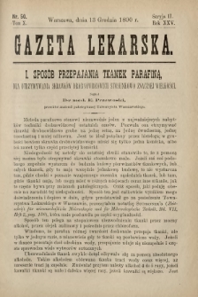 Gazeta Lekarska : pismo tygodniowe poświęcone wszystkim gałęziom umiejętności lekarskich 1890 Ser. II R. 25 T. 10 nr 50