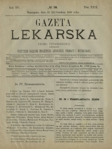 Gazeta Lekarska : pismo tygodniowe poświęcone wszystkim gałęziom umiejętności lekarskich, farmacyi i weterynaryi 1880 R. 15 T. 29 nr 26