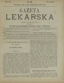 Gazeta Lekarska : pismo tygodniowe poświęcone wszystkim gałęziom umiejętności lekarskich, farmacyi i weterynaryi 1880 R. 15 T. 29 nr 16