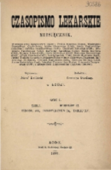 Czasopismo Lekarskie 1899; spis treści rocznika I