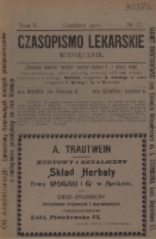 Czasopismo Lekarskie 1900 R. II T. II nr 12
