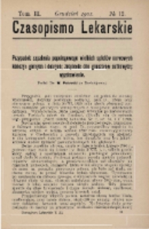 Czasopismo Lekarskie 1901 R. III T. III nr 12