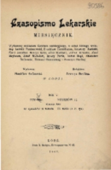 Czasopismo Lekarskie 1902; spis treści rocznika IV