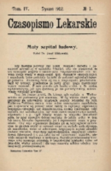 Czasopismo Lekarskie 1902 R. IV T. IV nr 1