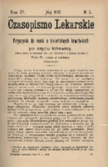 Czasopismo Lekarskie 1902 R. IV T. IV nr 5