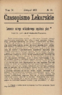 Czasopismo Lekarskie 1902 R. IV T. IV nr 11