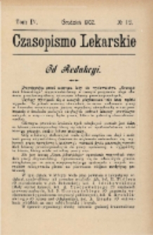 Czasopismo Lekarskie 1902 R. IV T. IV nr 12