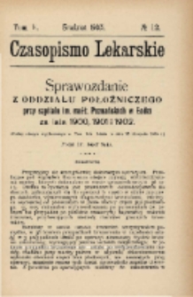 Czasopismo Lekarskie 1903 T. V nr 12