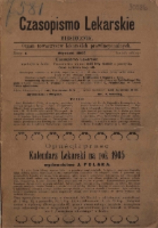 Czasopismo Lekarskie 1905 R. VII T. VII nr 1
