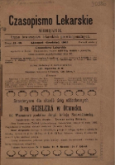 Czasopismo Lekarskie 1905 R. VII T. VII nr 11-12