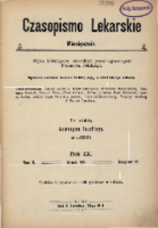 Czasopismo Lekarskie 1907; spis treści rocznika IX
