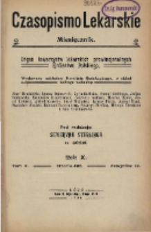 Czasopismo Lekarskie 1908; spis treści rocznika X