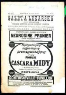 Gazeta Lekarska : pismo tygodniowe poświęcone wszystkim gałęziom umiejętności lekarskich 1914 Ser II R. 49 T. 34 nr 27