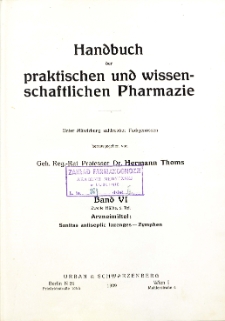Handbuch der praktischen und wissenschaftlichen Pharmazie. Bd. 6, 2. Hälfte, 2. T., Arzneimittel : Sanitas antiseptic lozenges-Zymphen
