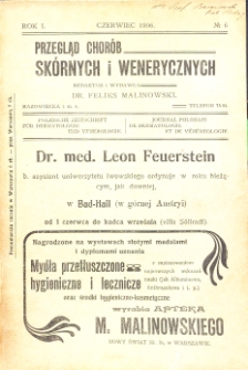 1906, Przegląd chorób skórnych i wenerycznych nr 6