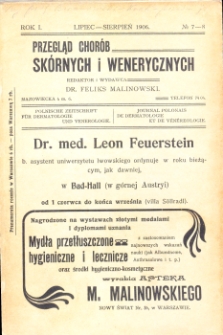1906, Przegląd chorób skórnych i wenerycznych nr 7-8