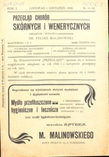 1906, Przegląd chorób skórnych i wenerycznych nr 11-12