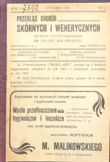 1907, Przegląd chorób skórnych i wenerycznych nr 1