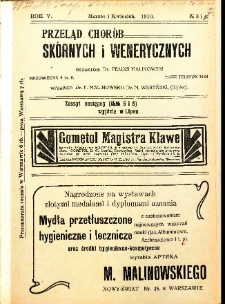 1910, Przegląd chorób skórnych i wenerycznych nr 3-4