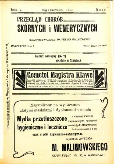 1910, Przegląd chorób skórnych i wenerycznych nr 5-6
