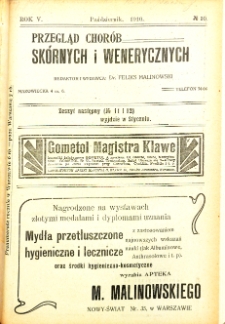 1910, Przegląd chorób skórnych i wenerycznych nr 10