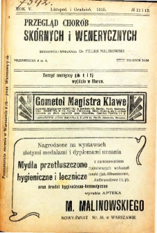 1910, Przegląd chorób skórnych i wenerycznych nr 11-12