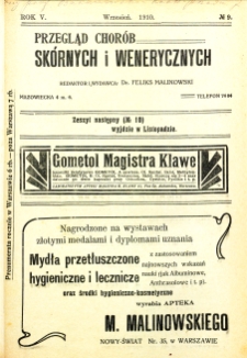 1910, Przegląd chorób skórnych i wenerycznych nr 9
