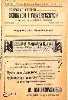 1912, Przegląd chorób skórnych i wenerycznych nr 10-12