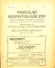 Przegląd chorób skórnych i wenerycznych Rocznik XVIII 1923 nr 1