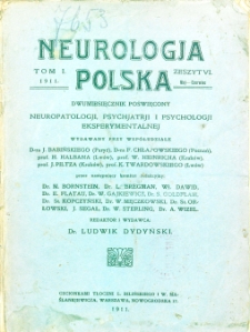 Neurologja Polska : dwumiesięcznik poświęcony neuropatologji, psychjatrji i psychologji eksperymentalnej T.I z. VI