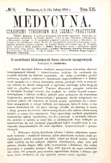 Medycyna czasopismo tygodniowe dla lekarzy praktycznych 1884 T. XII nr 8