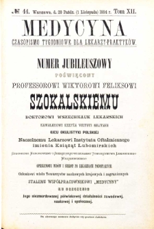 Medycyna czasopismo tygodniowe dla lekarzy praktycznych 1884 T. XII nr 44
