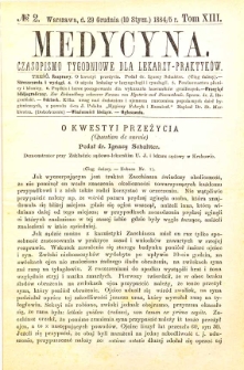 Medycyna czasopismo tygodniowe dla lekarzy praktycznych 1885 T. XIII nr 2