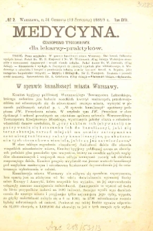 Medycyna czasopismo tygodniowe dla lekarzy praktycznych 1888-1889 T. XVII nr 2